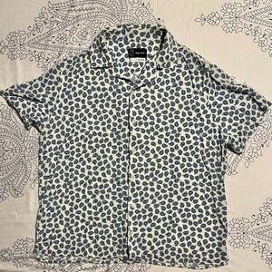 Original Use White and Blue Paisley Men's Shirt